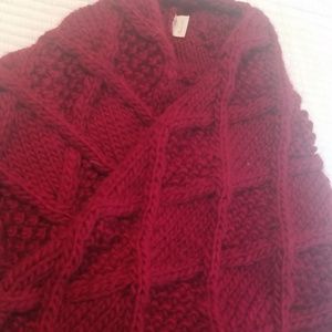 Altar'd State RED cowl tube chunky sweater scarf